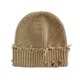 thumbnail image 1 of Beanie Cap for Women Winter Ski Hat Hip-hop Cuffed Hat Khaki, 1 of 5