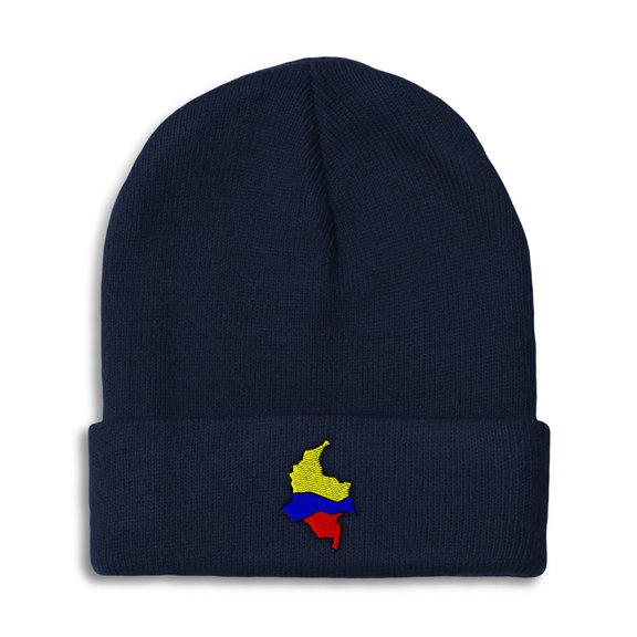 Beanie Colombia Flag Map Colombian Bogota, One Size, Navy