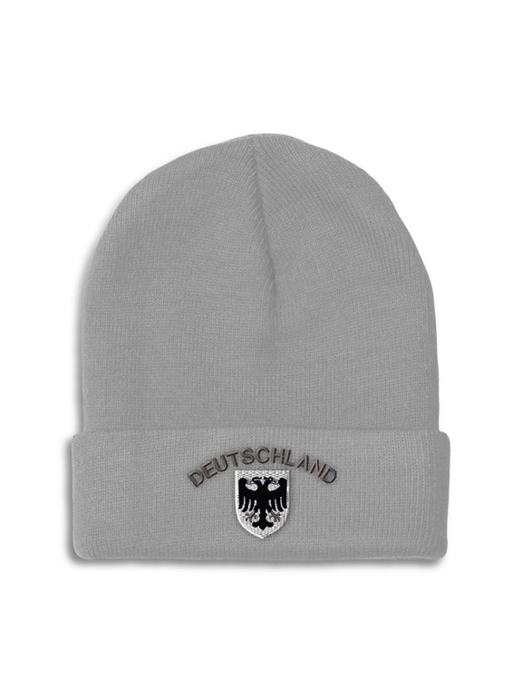 Beanie Deutschland Black German Eagle Germany, One Size, Light Grey