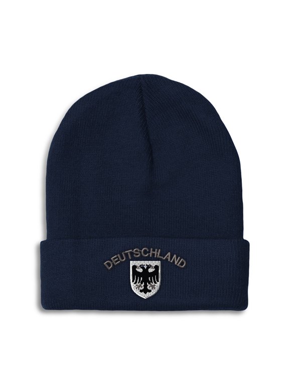 Beanie Deutschland Black German Eagle Germany, One Size, Navy