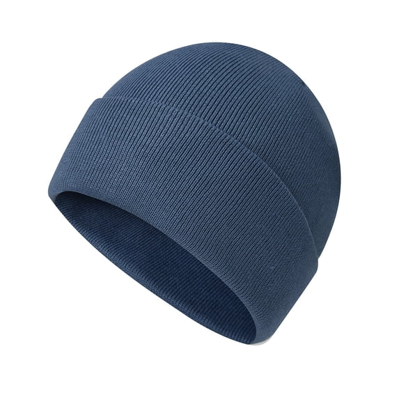 ZQUUVOU Beanie For Men Women, Knit Cuff Trawler Beanie Watch Hat, Soft Spring Fall Skull Cap Unisex Blue
