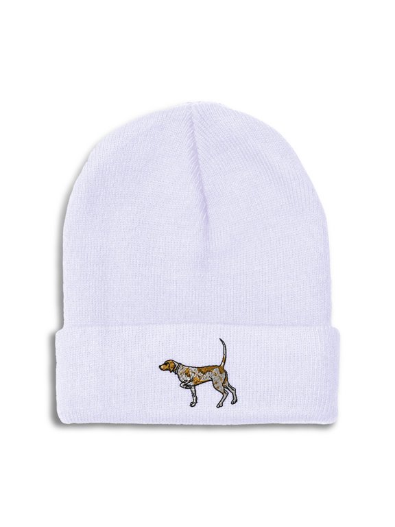 Beanie German Shorthaired Pointer Embroidery, One Size, White