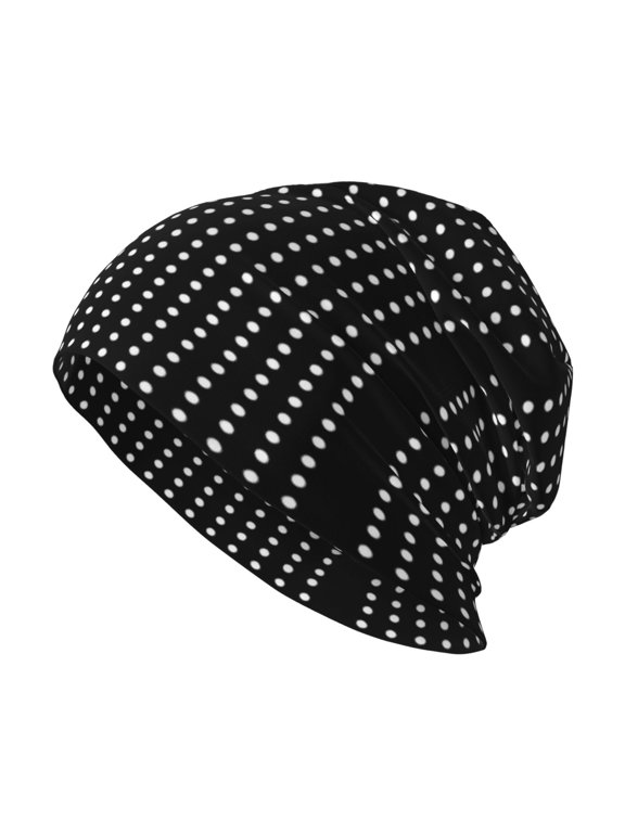 Beanie Hat Black Polka Dot Hip-Hop Warm Skull Caps Unisex Baggy Beanie For Women