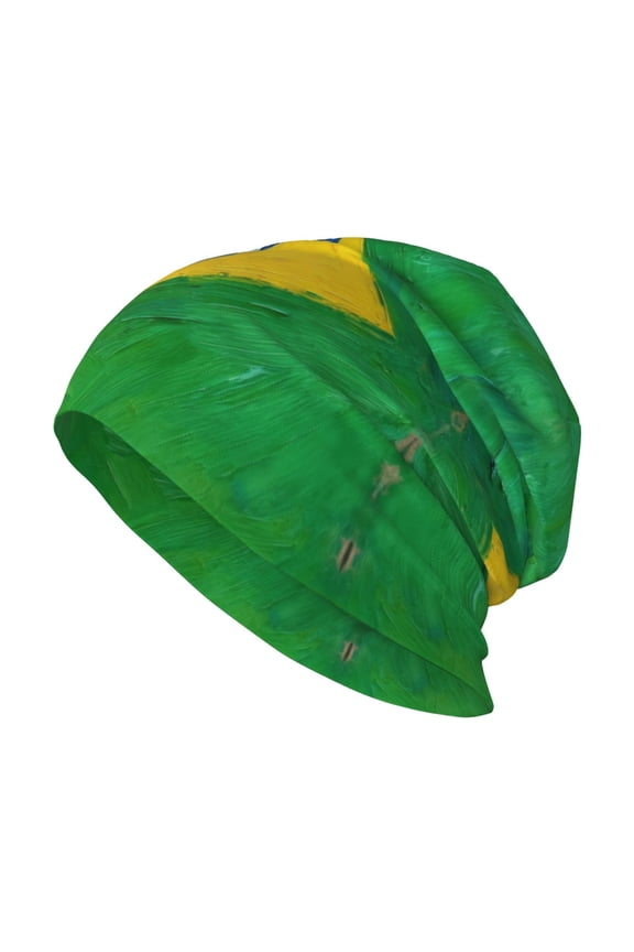 Beanie Hat Brazil Flag Hip-Hop Warm Skull Caps Unisex Baggy Beanie For Women