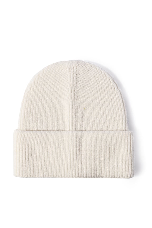 Beanie Hat Cap Cuff Plain Knit Ski Skull Winter Warm Slouchy Men Women Unisex, One Size, White