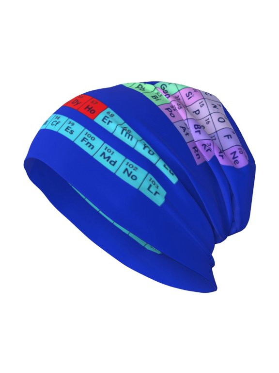Beanie Hat Periodic Table Elements Hip-Hop Warm Skull Caps Unisex Baggy Beanie For Women