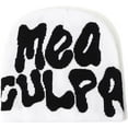 thumbnail image 1 of Beanie Hat Slouchy Knitted Beanies Y2k Accessories Skull Caps Mea Culpa Graphic Bonnet Beanie, 1 of 4