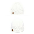 thumbnail image 1 of LowProfile Winter Beanie Hat Women Fashion Keep Warm Knitted Wool Hemming Cap White, 1 of 2