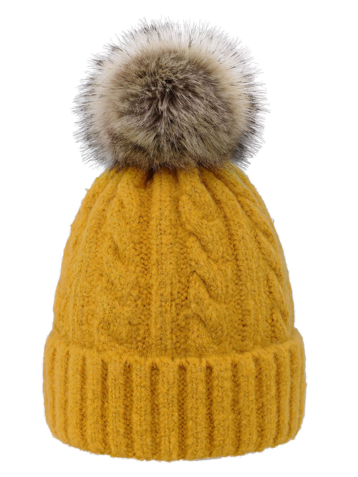Beanie Hat Women Knit Beanie Slouchy Ski Hat Fur Pompom Beanie Hat Women, Ginger Beanie - image 1 of 4