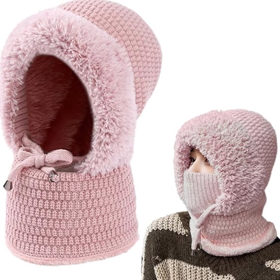 Beanie Hat for Women 2026, Multifunctional Knit Winter Hat with Scarf and Ear Warmer, Windproof Outdoor Cold Weather