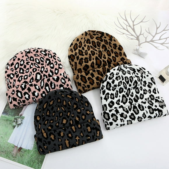Beanie Hat in Animal Print for Men & Women, 100% Acrylic Hat, Cuffed Skull Knit Cap, Warm Love Your Melon Beanies