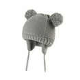 thumbnail image 1 of Beanie Hats Boys Girls Kids Beanie Hat Fleece Lined Knit Children Hat with Ear Flaps Warm Winter Hat Knitted Beanies Cap 0-3 Years under $10, 1 of 3