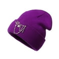 thumbnail image 1 of Beanie Hats, CQXIDFH Adult Solid Knitted Winter Hat, Candy Color Casual Pullover Cap, Warm Cold Weather Headwear for Outdoor, Sun Hats (Purple, One Size), 1 of 1