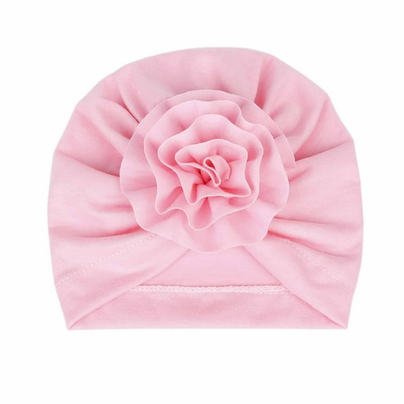 Beanie Hats Kids Large Flower Knot Donut Bow Beanie Turban Hat Cap Muslim Bonnet Headwrap Beanies Hats for Girl Boy 0-2 Years under $10