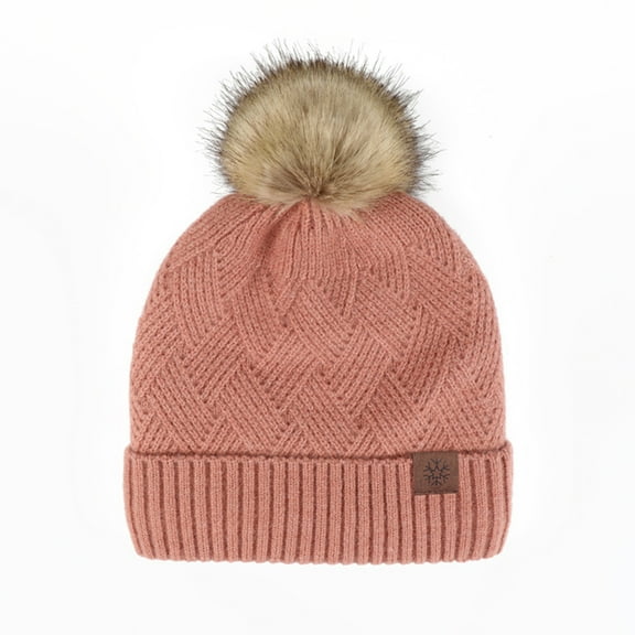 Beanie Hats,Warm Winter Hats for Woman,Wool Ball Knitted Hat ,Winter Wool Warm Windproof for Birthday Gift,Unisex