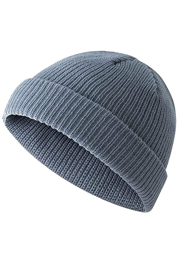 Beanie Hats for Men Women Knit Cuffed Cap Autumn Winter Solid Color Warm Cozy Ski Skully Stocking Cap Knitted Beanies