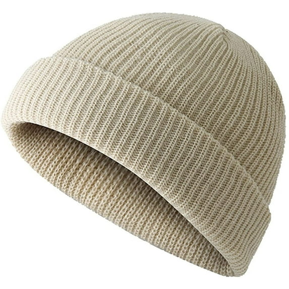 Beanie Hats for Men Women Knit Cuffed Cap Autumn Winter Solid Color Warm Cozy Ski Skully Stocking Cap Knitted Beanies