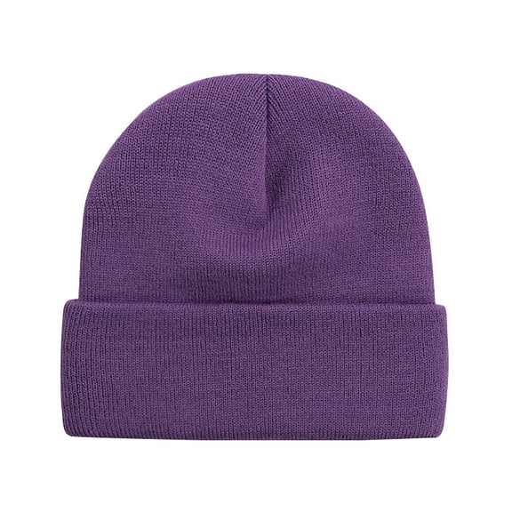 Beanie Hats for Men Women Slouchy Beanie Hats Winter Knit Cuffed Beanie Soft Hat(Purple)