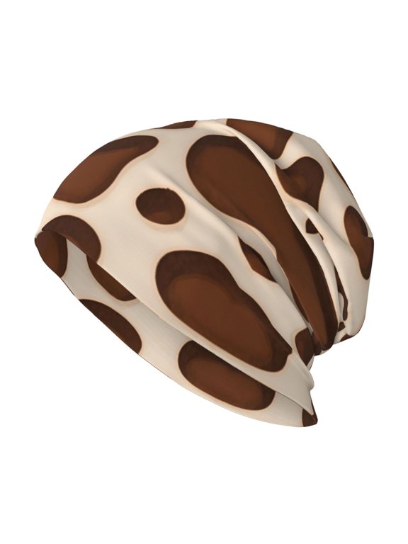 Beanie Hip-Hop Running Beanie Hat Adult Brown And Yellow Giraffe Spotted Skull Cap For Men Women