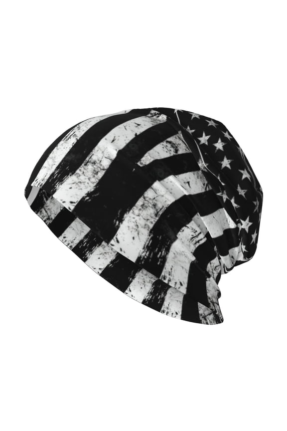 Beanie Hip-Hop Running Beanie Hat Adult Lineman Flag Skull Cap For Men Women