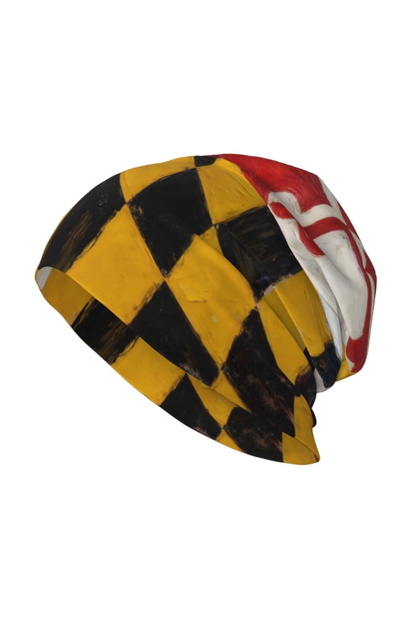 Beanie Hip-Hop Running Beanie Hat Adult Maryland-Flag Skull Cap For Men Women