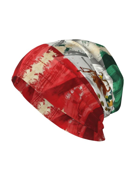 Beanie Hip-Hop Running Beanie Hat Adult Mexico-Flag- Print Skull Cap For Men Women