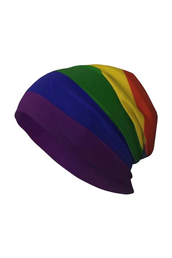 Beanie Hip-Hop Running Beanie Hat Adult Puerto-Rico-Flag Rainbow Gay Pride Skull Cap For Men Women