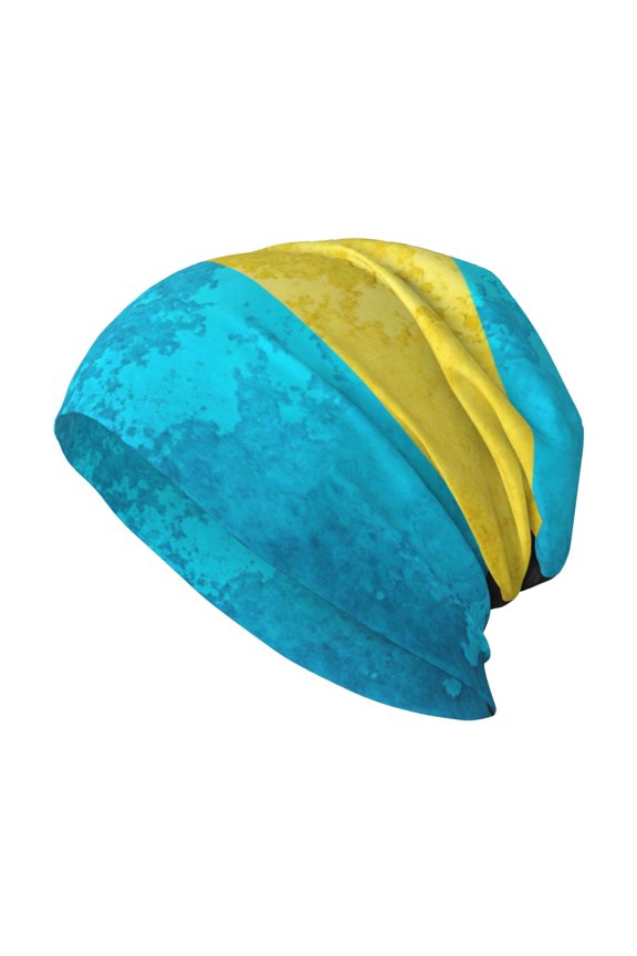 Beanie Hip-Hop Running Beanie Hat Adult Retro Bahamas Flag Skull Cap For Men Women