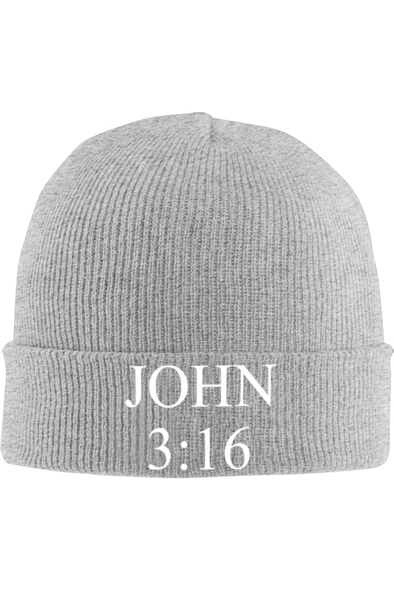 Beanie,John 3:16 Believer Beanie Hat Women Skull Cap Men Knit Hat Winter Slouchy Hat Knitted Hat Black