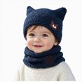 thumbnail image 1 of Beanie Knitted Hats for Toddler Kids 1-3 Years Toddler Soft Solid Cute Hats with Ear Kids Winter Hat, 1 of 5