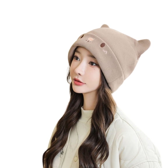 Beanie Little Ear Knitted Hat Womens Girls Autumn Winter Cat Ears Cap Gift