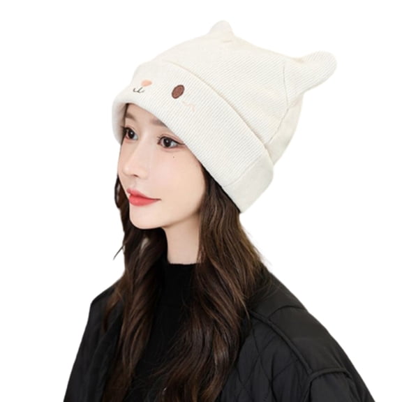 Beanie Little Ear Knitted Hat Womens Girls Autumn Winter Cat Ears Cap Gift