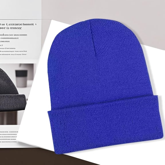 Beanie for Men Women Winter Hat Beanies Winter Knit Caps Cozy Knitted Cuffed Cap Lightweight Beanie Slouchy Beanie Hats Hat for Men Women Winter Knit Caps Skull Cap Warm Winter Caps Blue