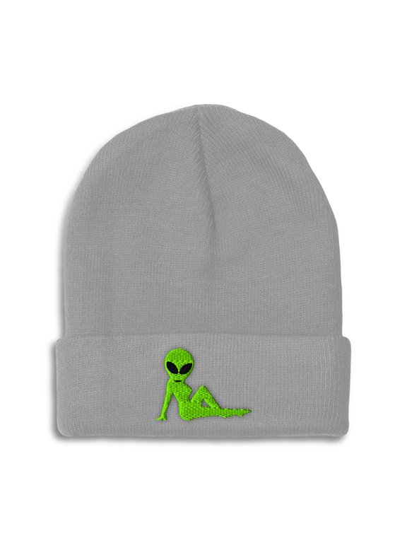 Beanie Sexy Alien Embroidery, One Size, Light Grey