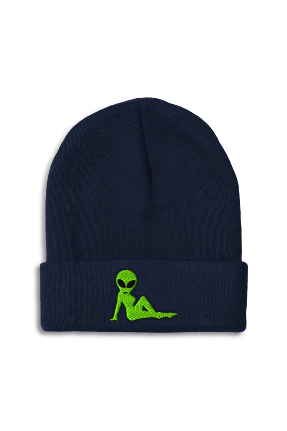 Beanie Sexy Alien Embroidery, One Size, Navy