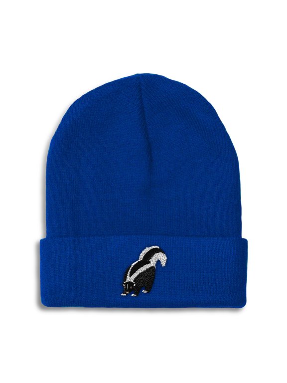 Beanie Skunk B Embroidery, One Size, Royal Blue