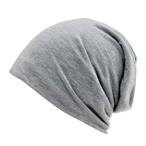 Beanie Sleep Cap Cycling Cap Running Hat Bonnet for Men Slouchy Beanie Lined Beanie Fall Fashion Must Haves Skull Cap Wave Cap Elasticity Soft Bonnet for Sleeping Beanie for Men Women Gray One Size