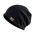 thumbnail image 1 of Beanie Sleep Cap Wool Hat Lightweight Beanie Ski Hat Cotten Blend Cycling Cap Bonnet for Sleeping Slouchy Beanie Bonnet for Men Elasticity Soft Satin Skull Cap Beanie for Men Women Black One Size, 1 of 3