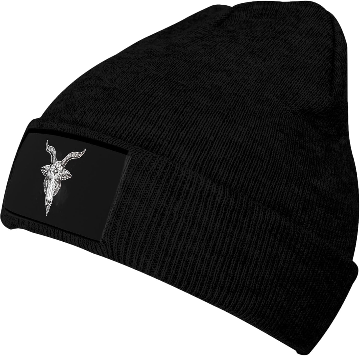 Beanie Slouchy Knit Skull Cap Warm Hats Baphomet Satan Goat Winter