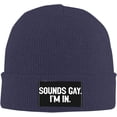 thumbnail image 1 of Beanie,Sounds Gay I'm in Funny LGBT Beanie Hat Women Skull Cap Men Slouchy Hat Knitted Hat Winter Knit Hat Black, 1 of 7