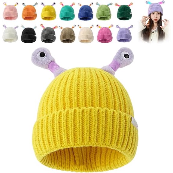 Beanie, Winter Parent-Child Cute Glowing Little Monster Knit Hat, Cute Little Monster LED Knit Beanie,Glowing Monster Knit Hat