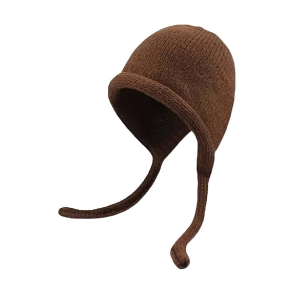 Beanie for Women, Audhol Wool Knitted Cap Solid Color Knitting Wool Cap Ski Snow Hats Winter Cover Ears Beanie Hat Winter Hats for Women Coffee, One Size