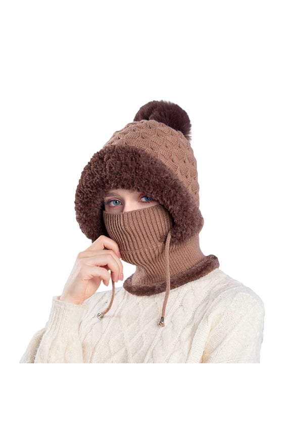 Beanie for Women Knit Hats for Women Running Hat Winter Hats Warm Hat Bonnet for Sleeping Cable Knit Beanie Elasticity Soft Ski Hat Cute Beanie Hat Knit Cuffed Beanie Womens Hats Brown One Size