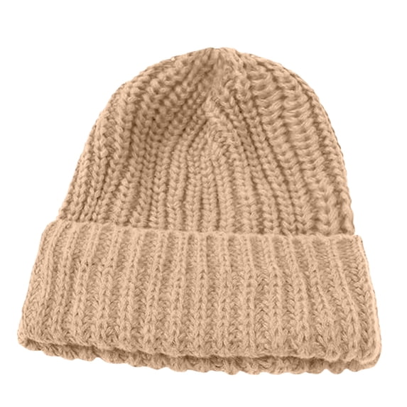 Beanie for Women Lightweight Beanie Double Layer Winter Hat Bonnet for Sleeping Ski Hat Knit Cuffed Beanie Winter Hats Warm Hat Lined Beanie Cute Beanie Knit Hats for Women Womens Hats Beige One Size