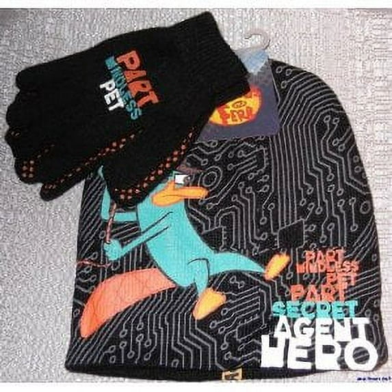 Beanie and Glove Set - Phineas and Ferb - Agent P Hero Anime Licensed etpf3079