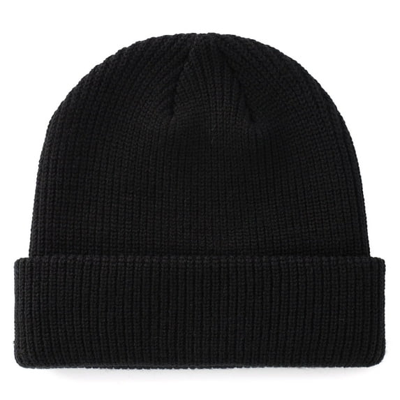 Beanie for Men, Beanie Hat Knit Ski Cap Fisherman Beanie for Men, Home Prefer Mens Winter Hats, Winter Hats Thick Knit Cuff Beanie Cap, Black