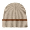 thumbnail image 1 of Beanie for Men Versatile Knitted Hat Thickened Fleece Hats Lined Warm Winter Outdoor Skull Cap Khaki, 1 of 2