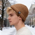 thumbnail image 1 of Beanie for Men Women Cuffed Thick Knitted Winter Beanies (Brown One Size), 1 of 4