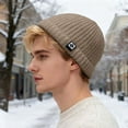 thumbnail image 1 of Beanie for Men Women Cuffed Thick Knitted Winter Beanies (Khaki One Size), 1 of 4