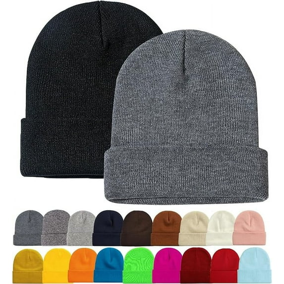 Vorkoi Beanie for Men Women Warm Winter Hats Acrylic Knit Cuffed Beanie Cap Unisex